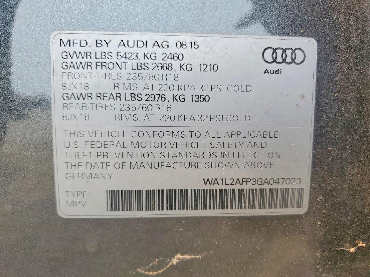 2016 AUDI Q5
