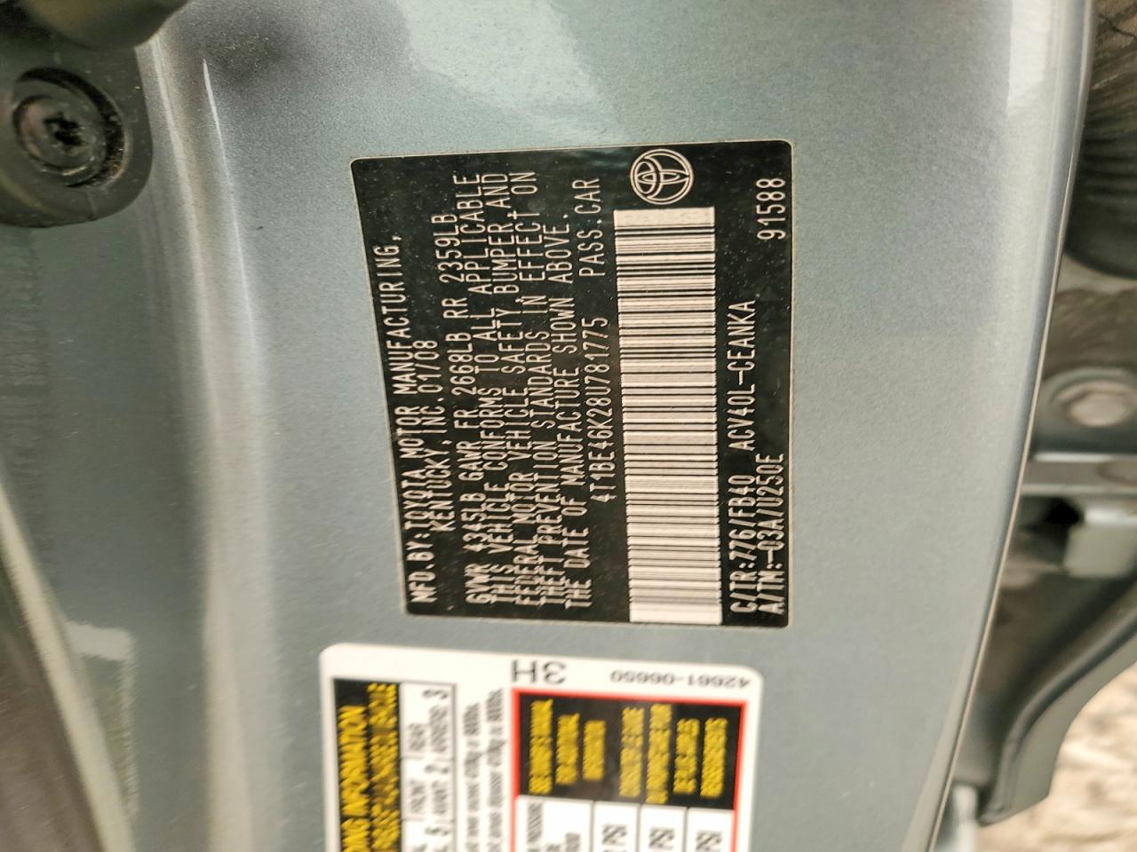 2008 TOYOTA CAMRY