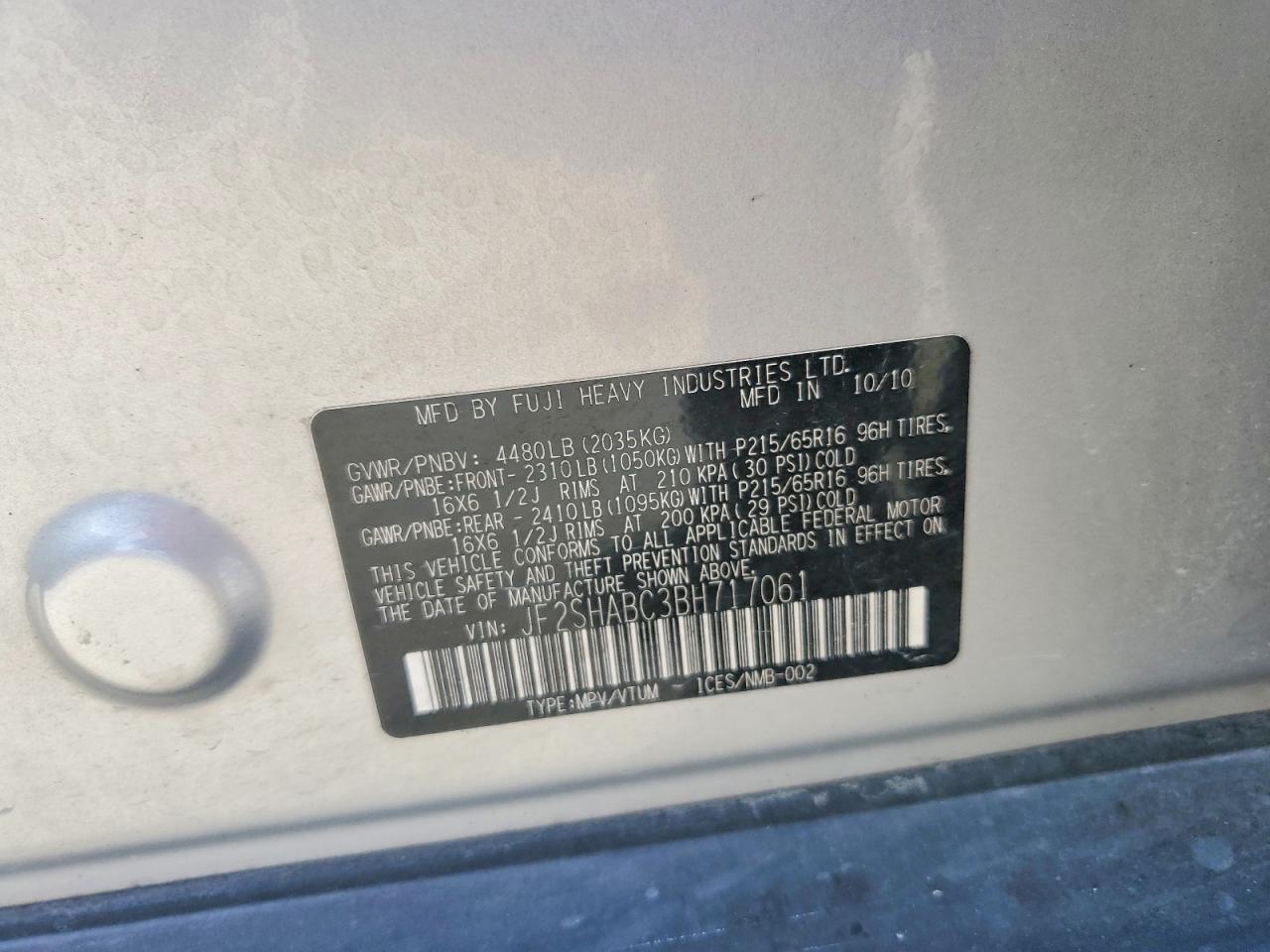 2011 SUBARU FORESTER