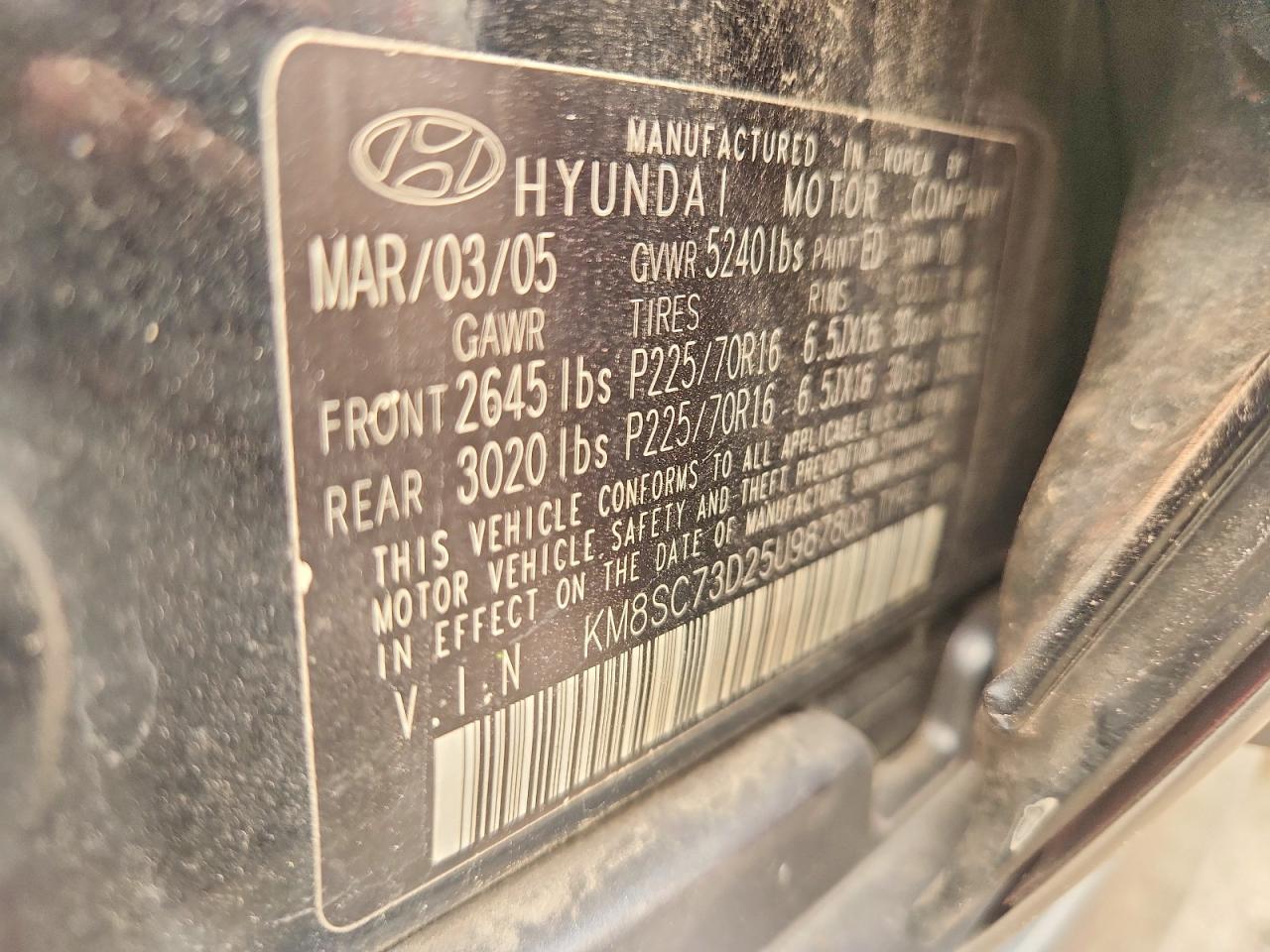 2005 HYUNDAI SANTA FE