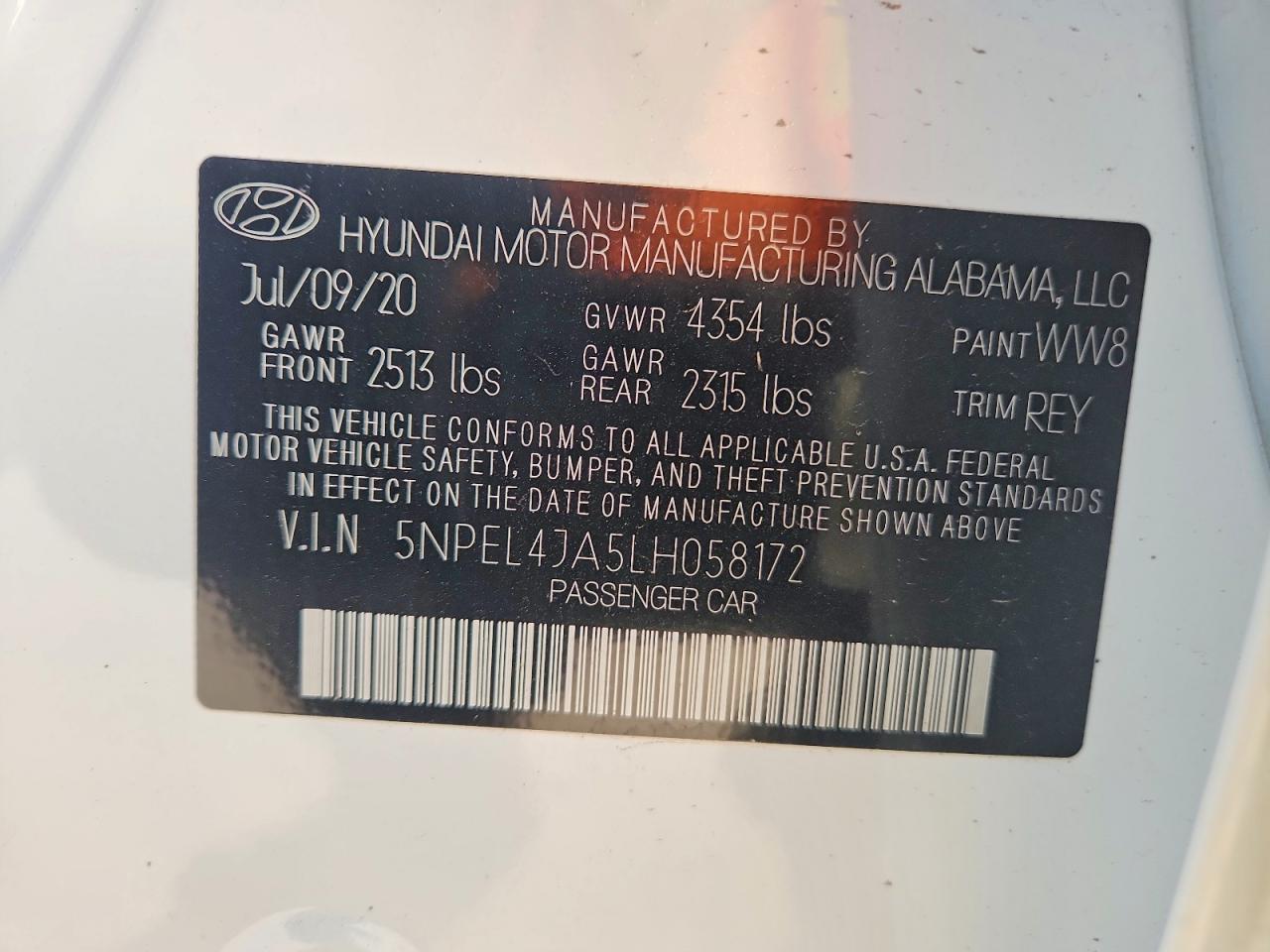 2020 HYUNDAI SONATA