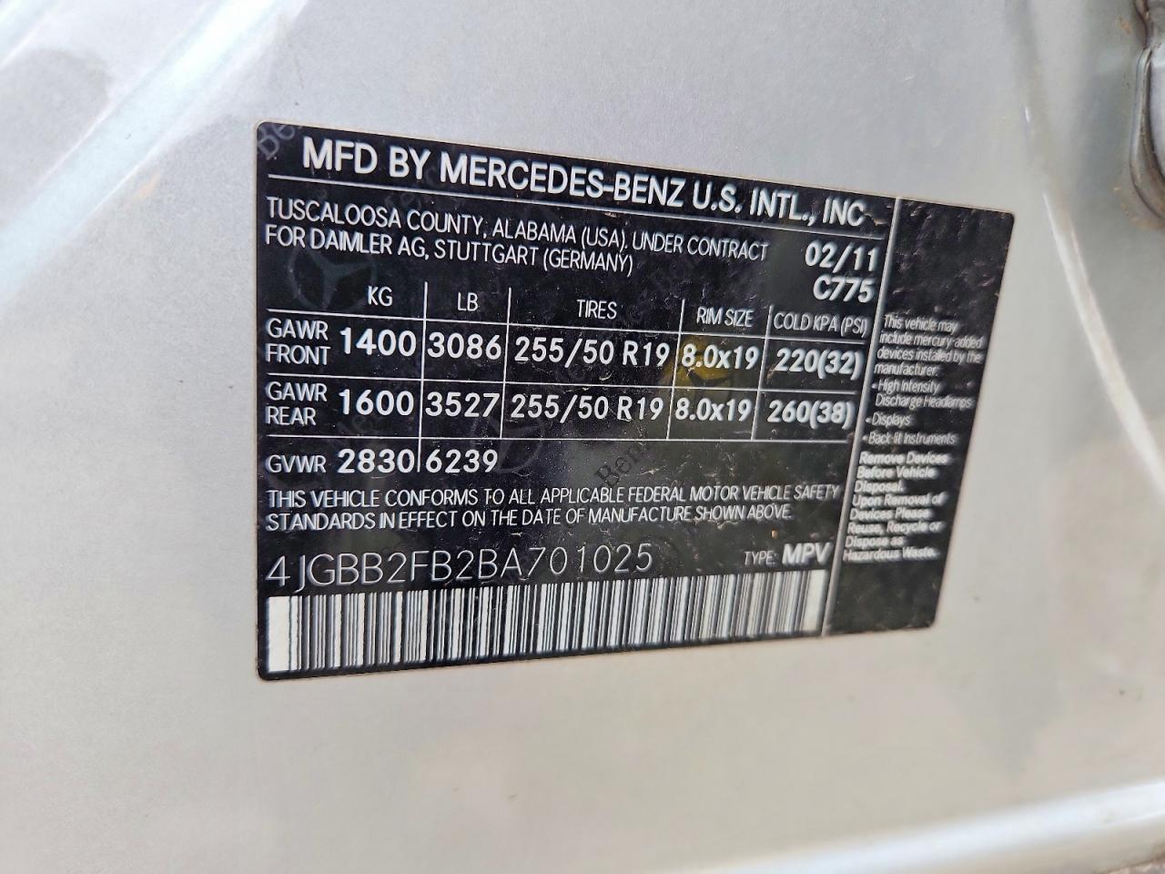 2011 MERCEDES-BENZ M-CLASS