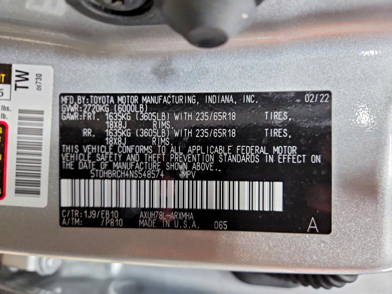 2022 TOYOTA HIGHLANDER