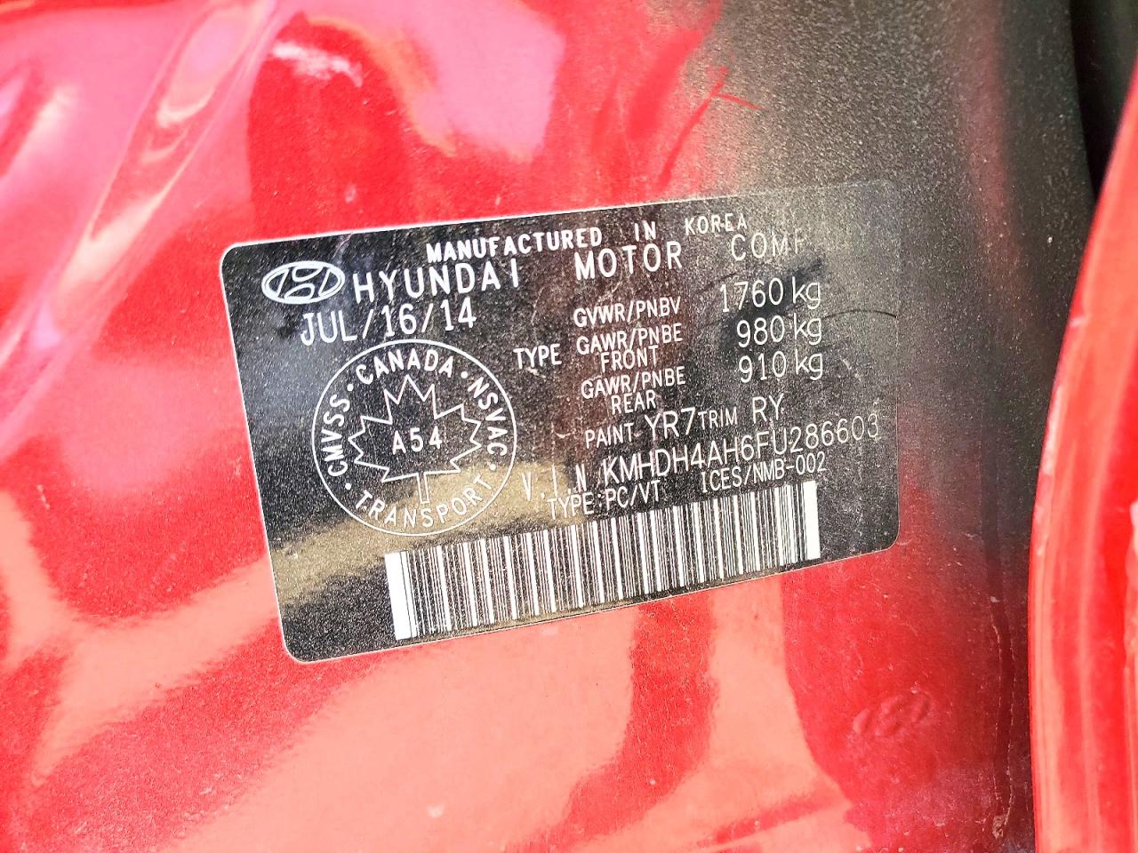 2015 HYUNDAI ELANTRA
