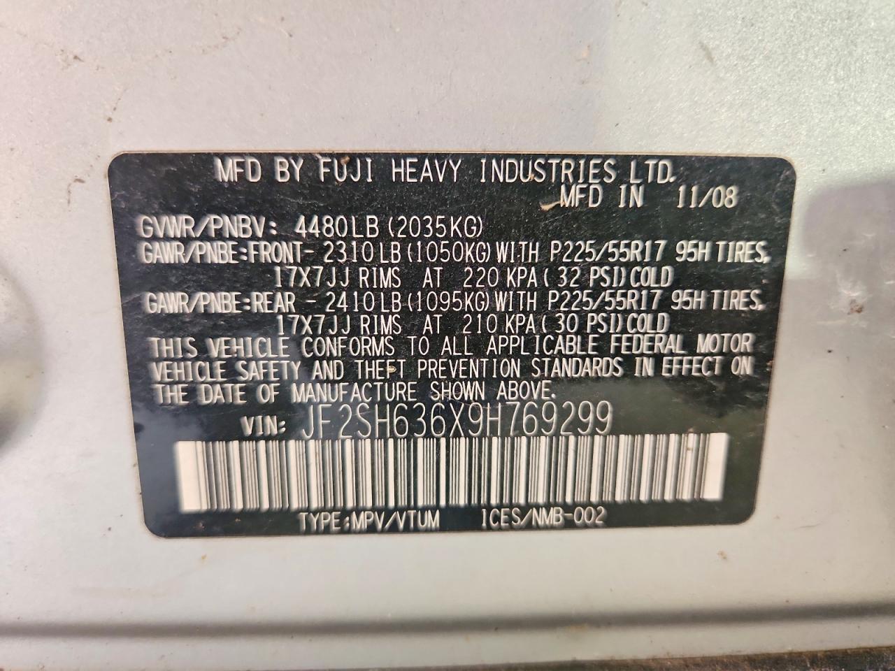 2009 SUBARU FORESTER