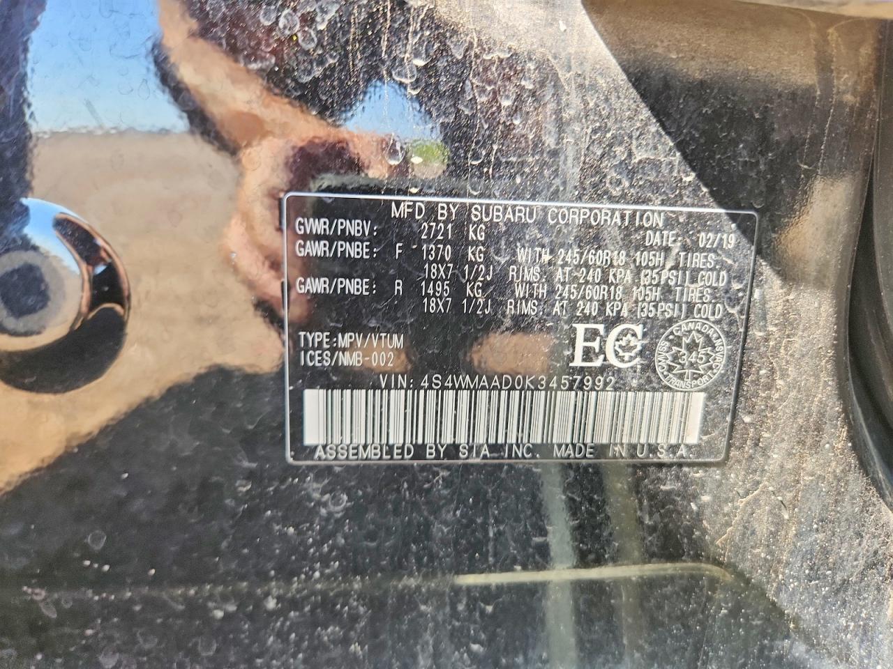 2019 SUBARU ASCENT