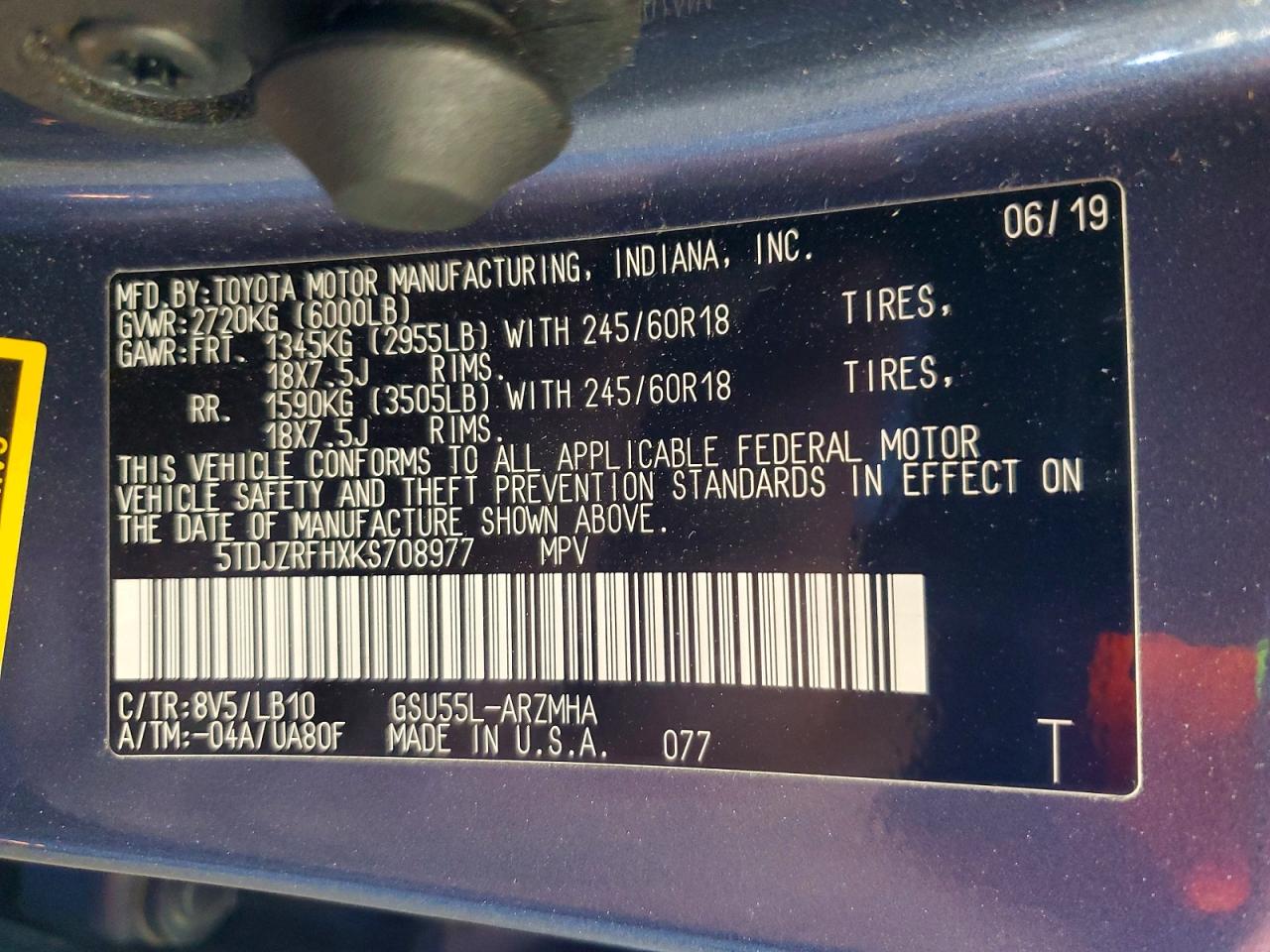 2019 TOYOTA HIGHLANDER