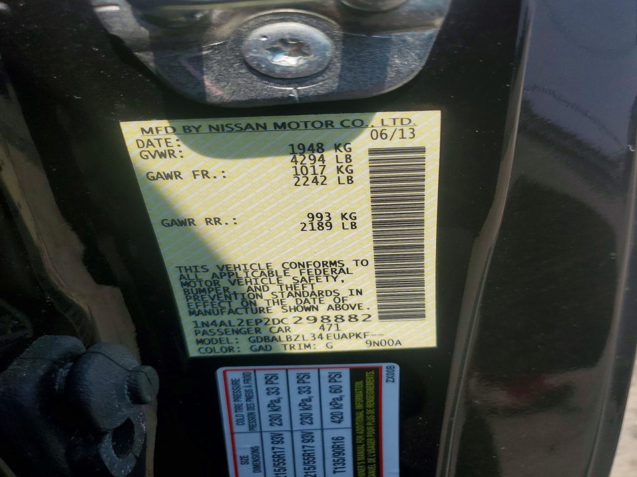 2013 NISSAN ALTIMA
