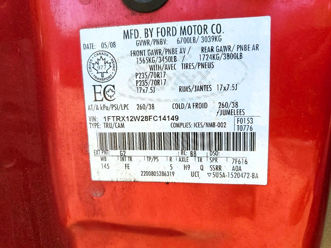 2008 FORD F150