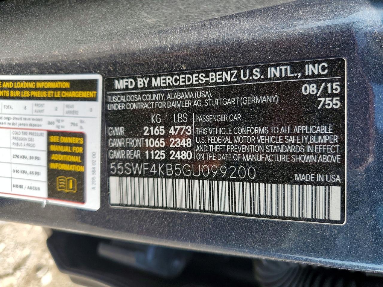 2016 MERCEDES-BENZ C-CLASS