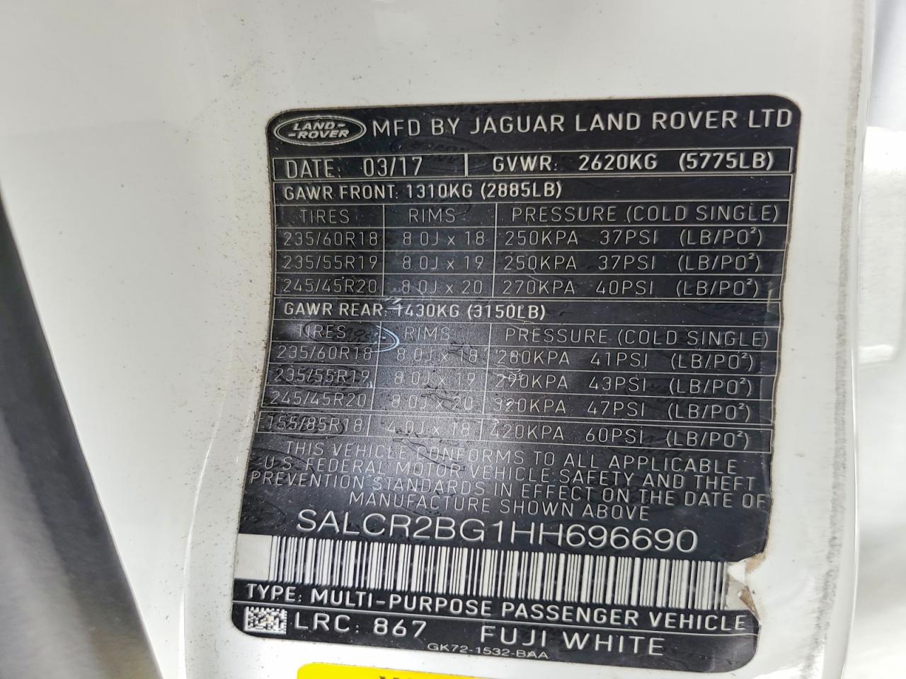 2017 LAND ROVER DISCOVERY