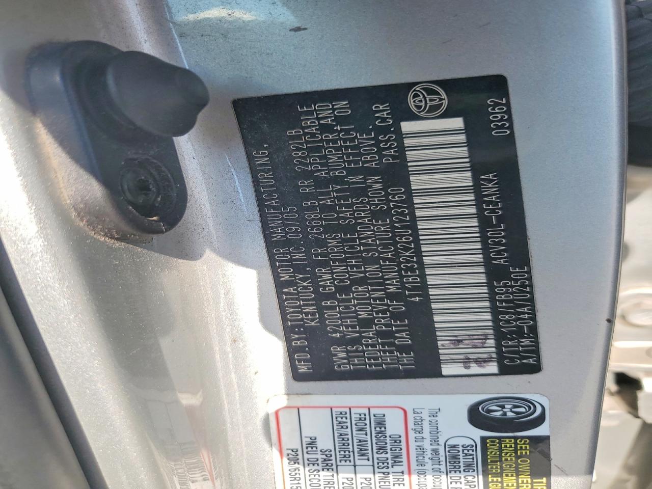 2006 TOYOTA CAMRY