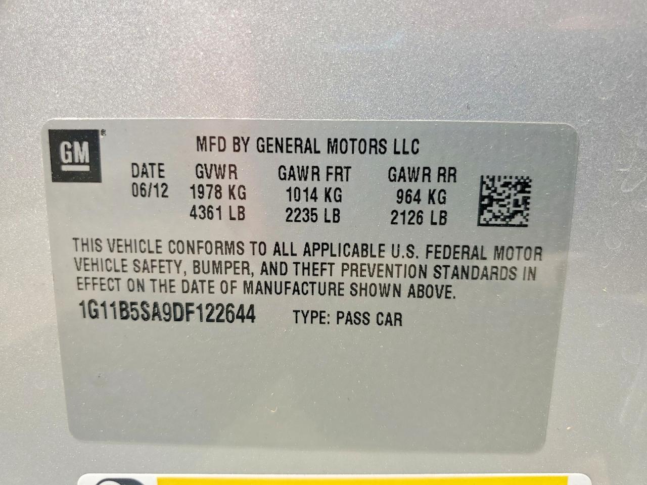 2013 CHEVROLET MALIBU