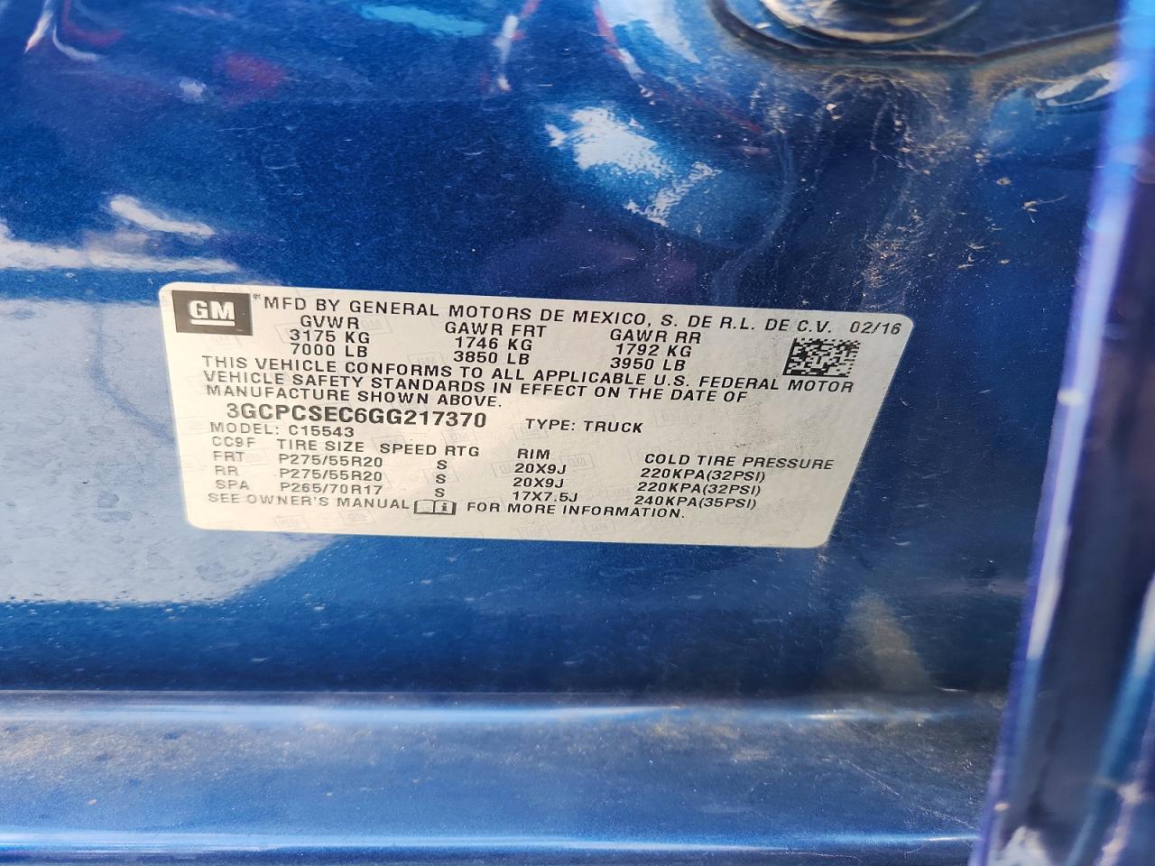 2016 CHEVROLET SILVERADO