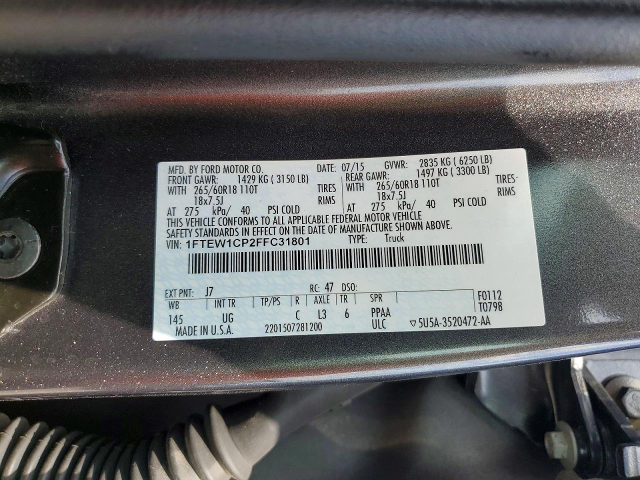 2015 FORD F150
