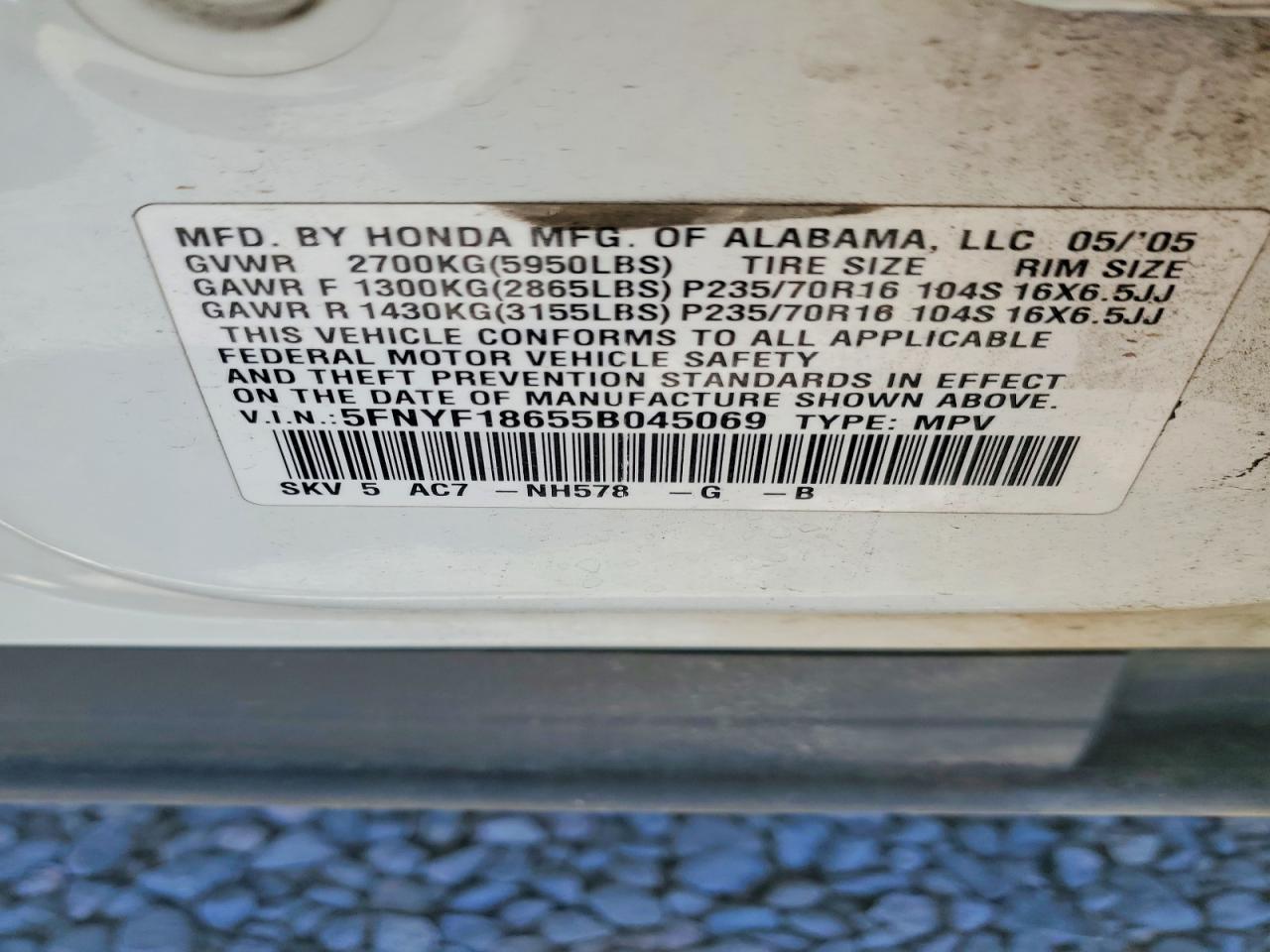 2005 HONDA PILOT
