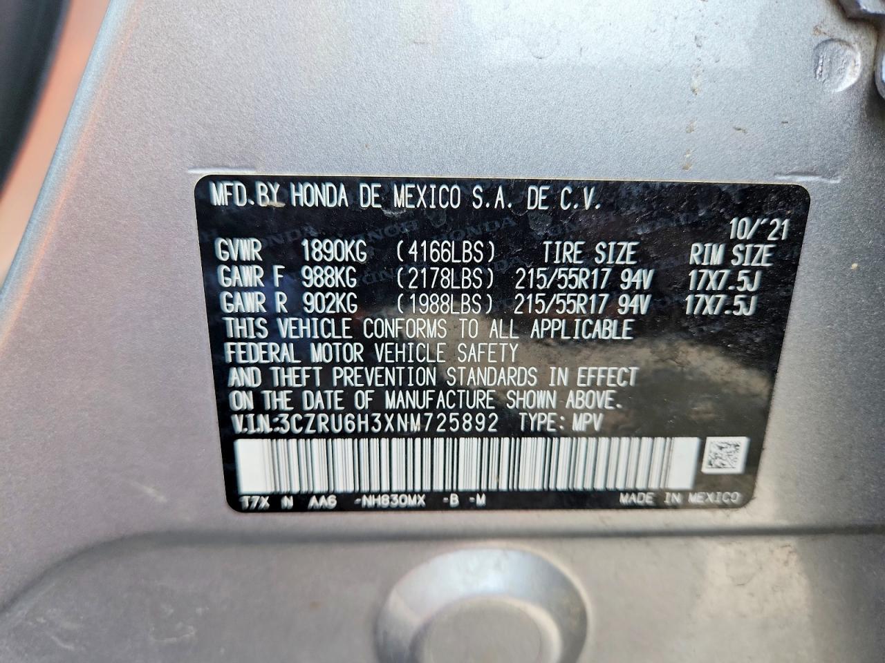 2022 HONDA HR-V