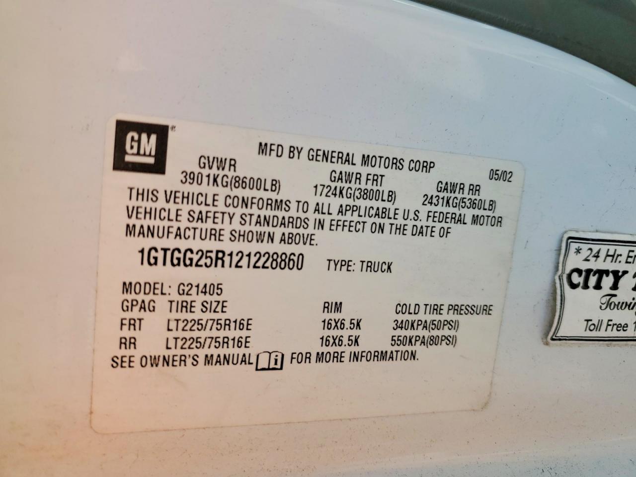 2002 GMC SAVANA