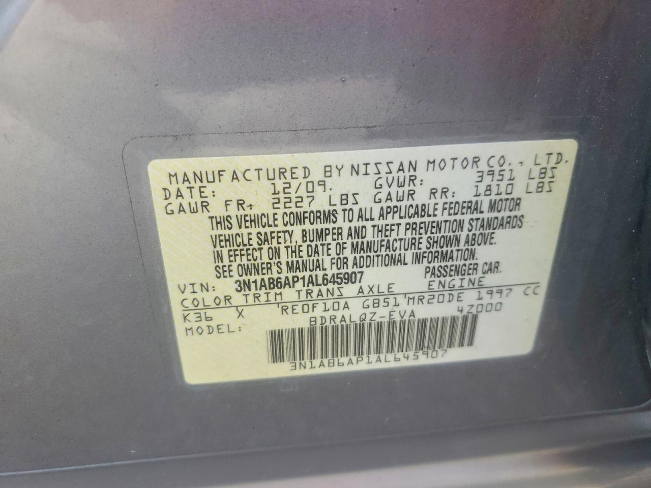 2010 NISSAN SENTRA