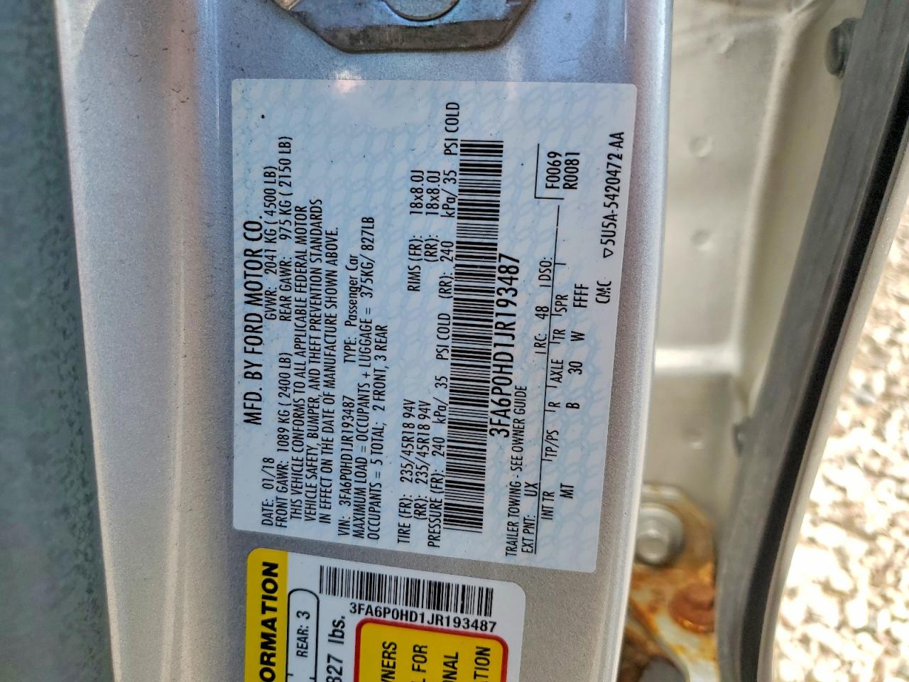 2018 FORD FUSION