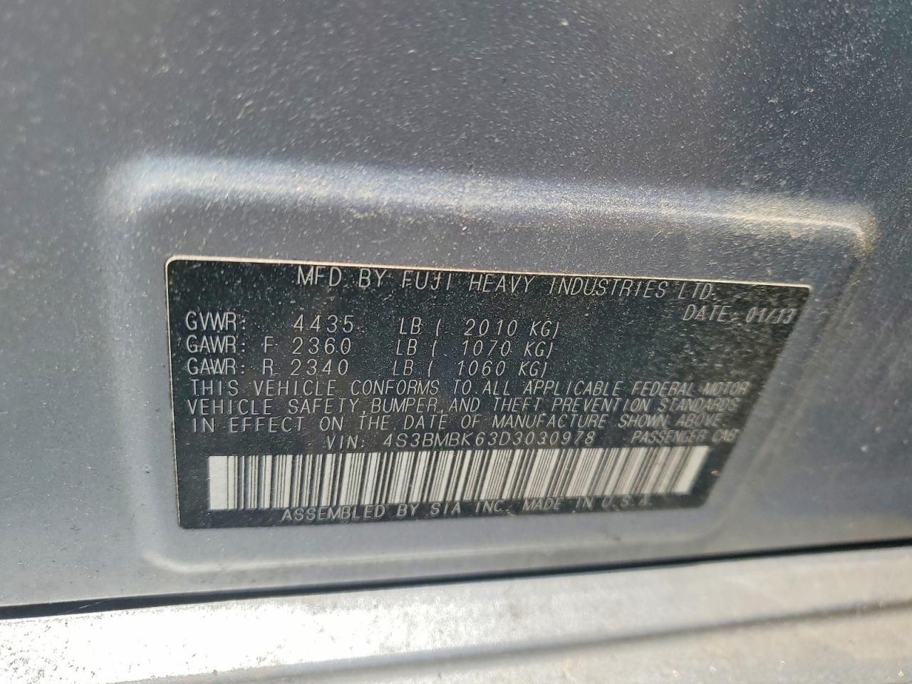 2013 SUBARU LEGACY