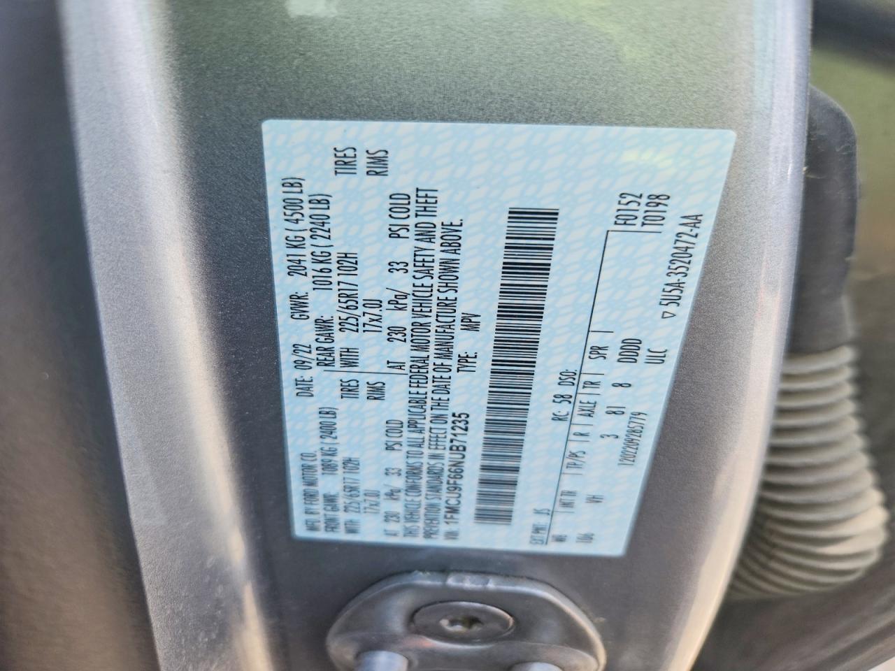 2022 FORD ESCAPE