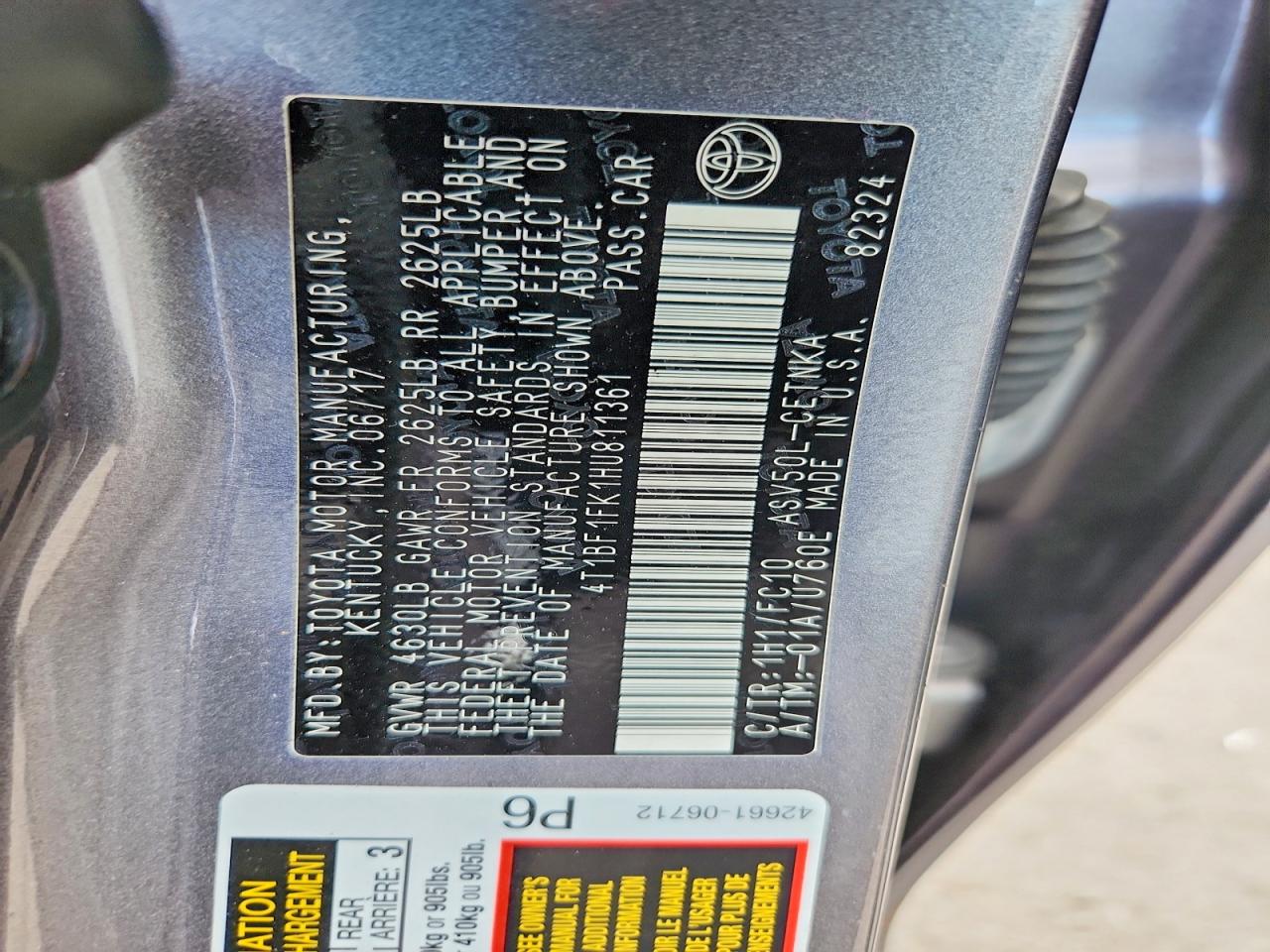 2017 TOYOTA CAMRY