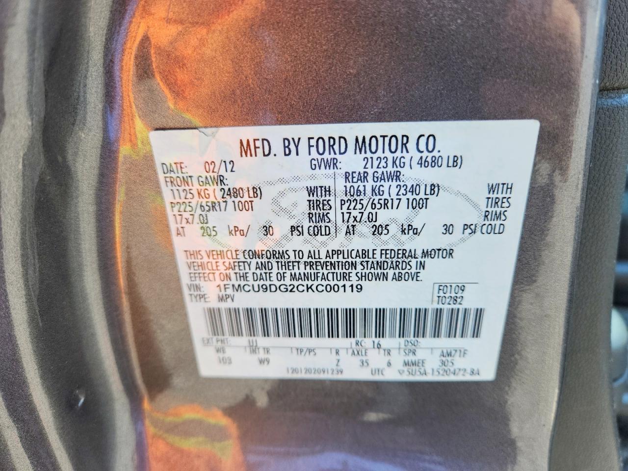 2012 FORD ESCAPE