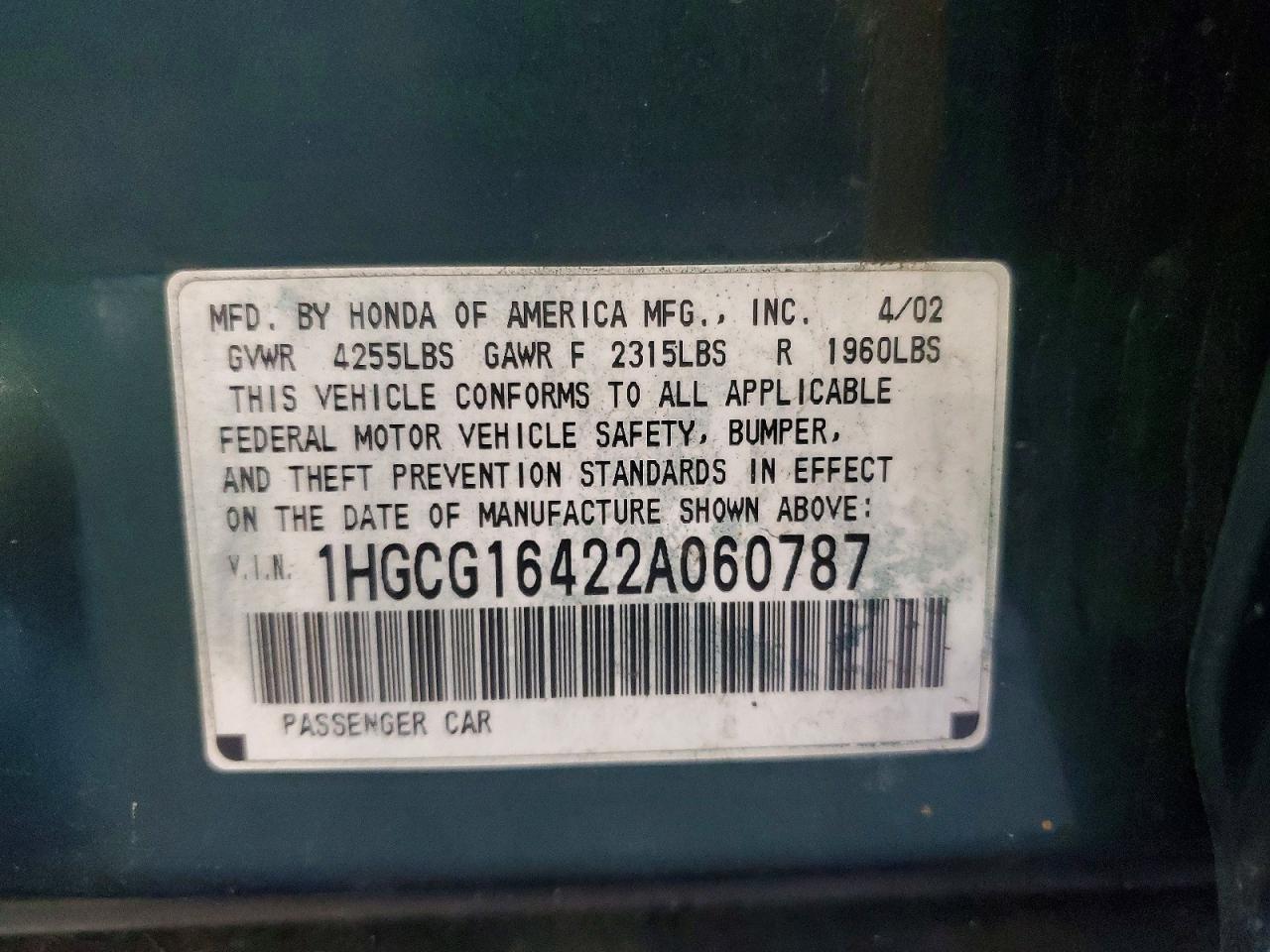 2002 HONDA ACCORD