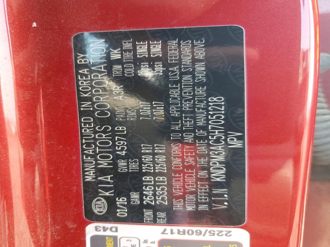 2017 KIA SPORTAGE