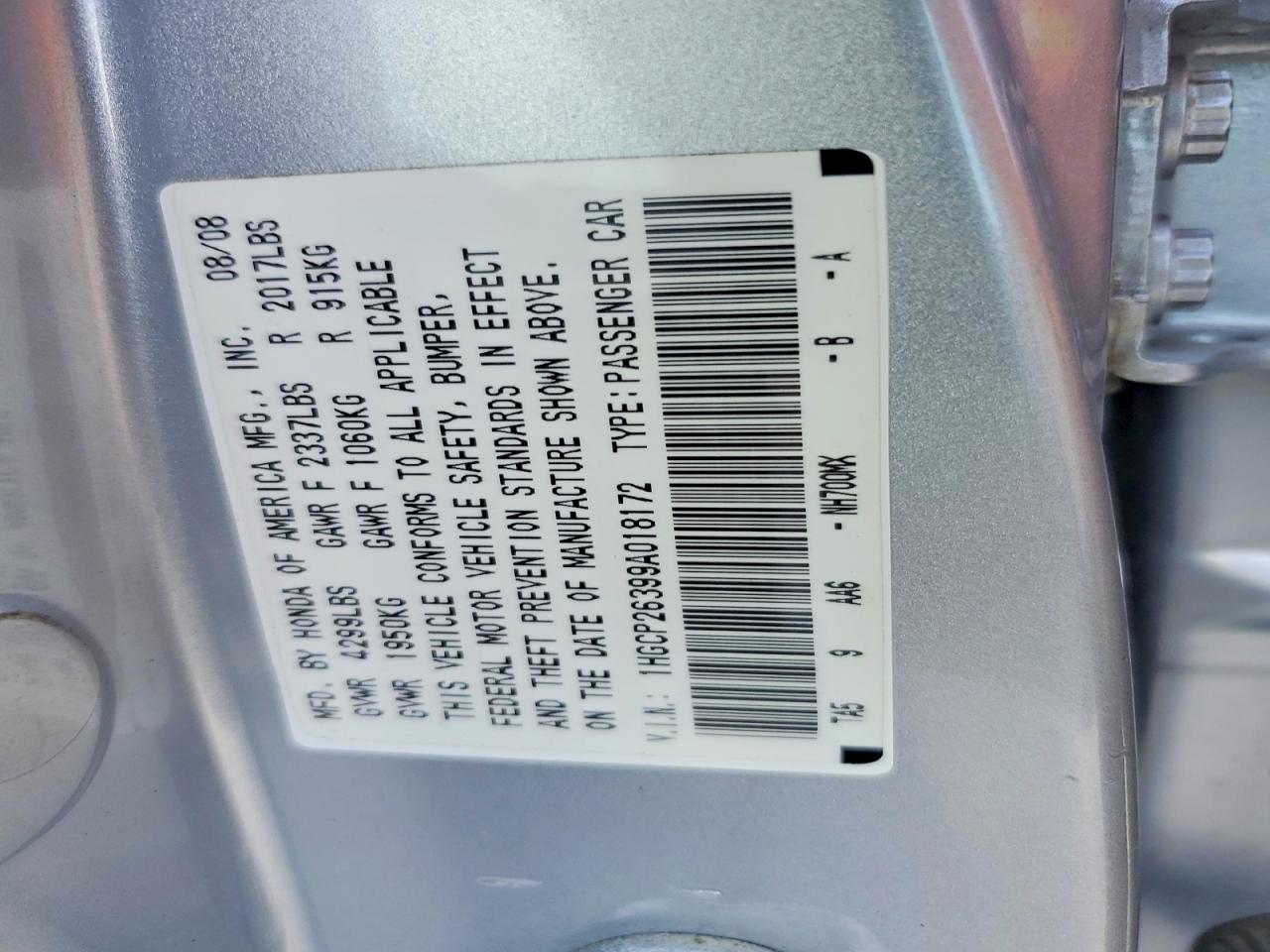 2009 HONDA ACCORD