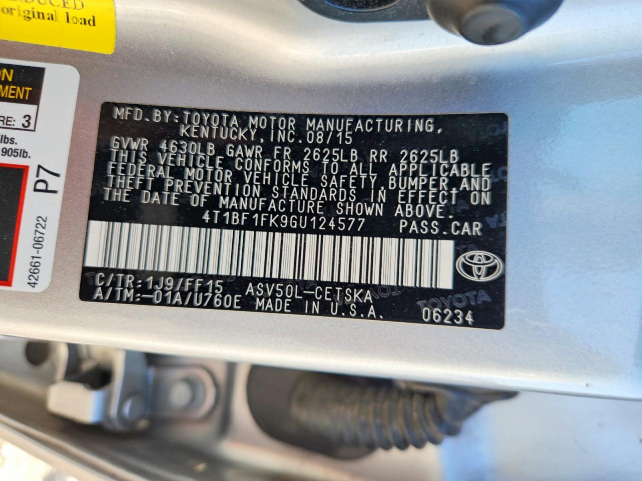 2016 TOYOTA CAMRY
