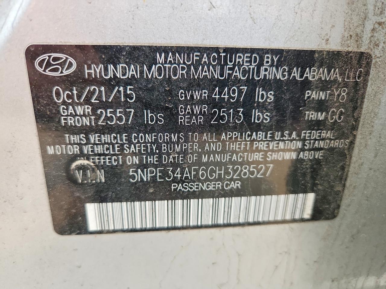 2016 HYUNDAI SONATA