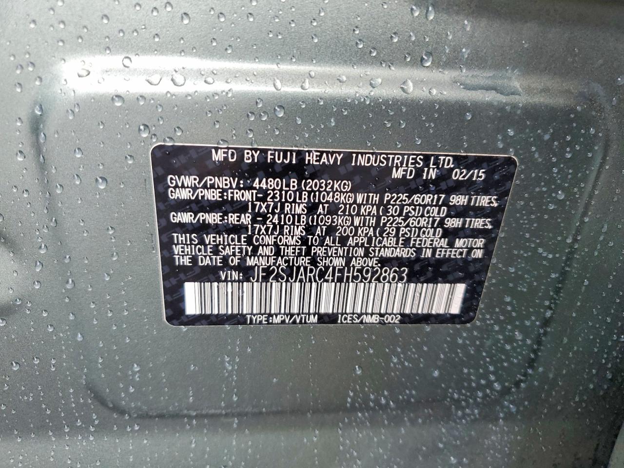 2015 SUBARU FORESTER