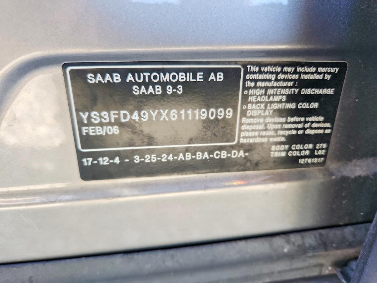 2006 SAAB 9 3