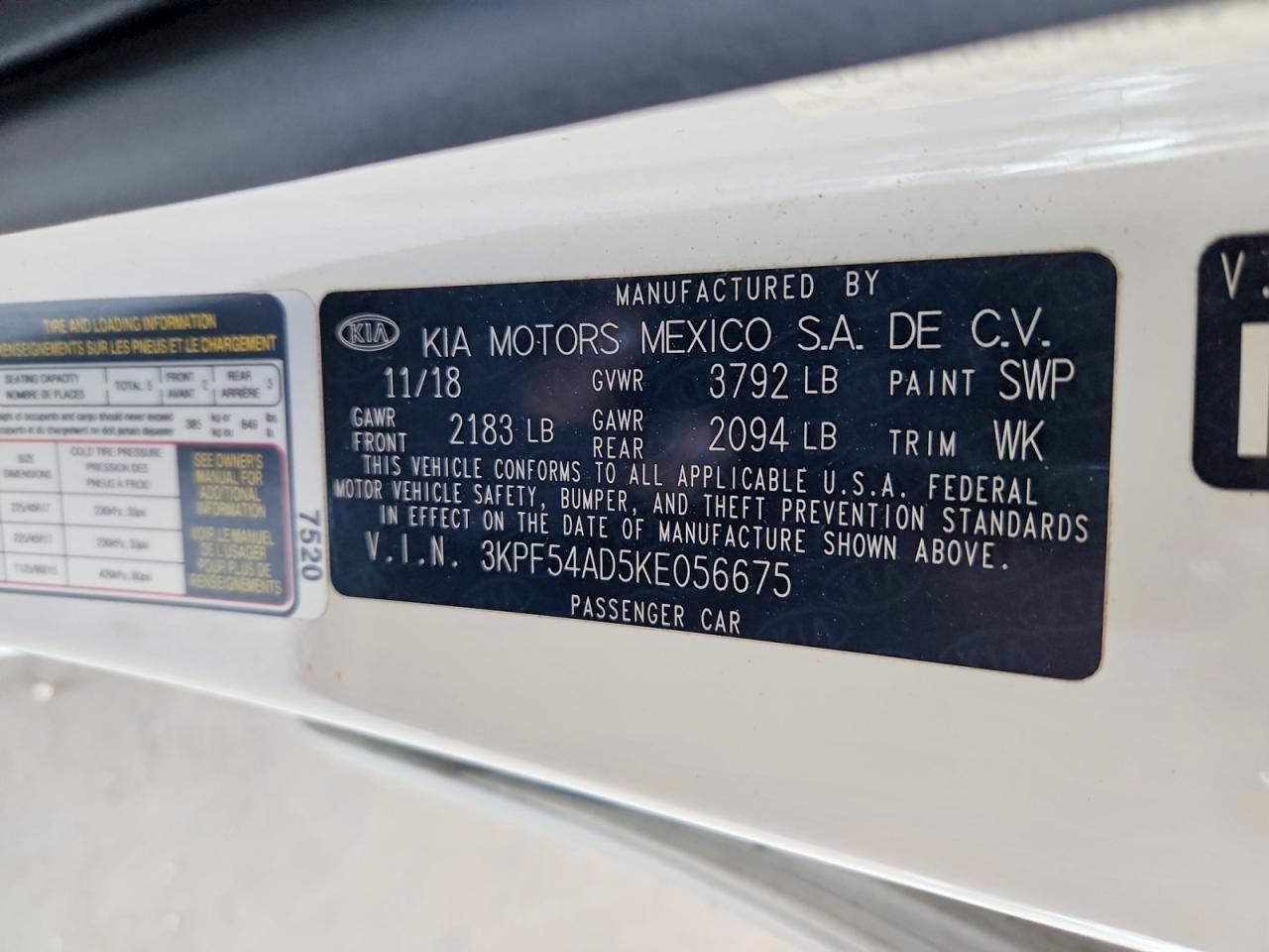2019 KIA FORTE