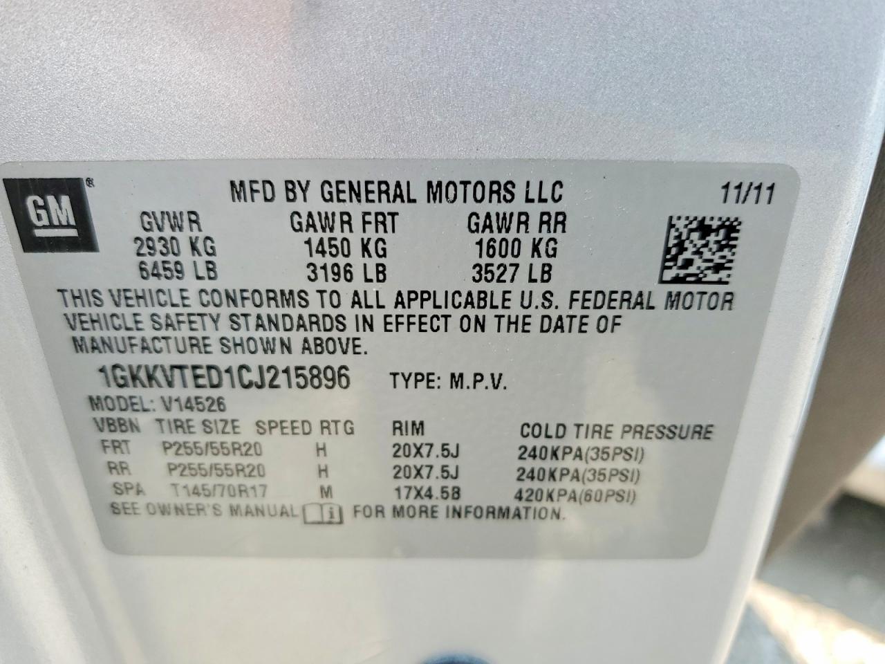 2012 GMC ACADIA DEN