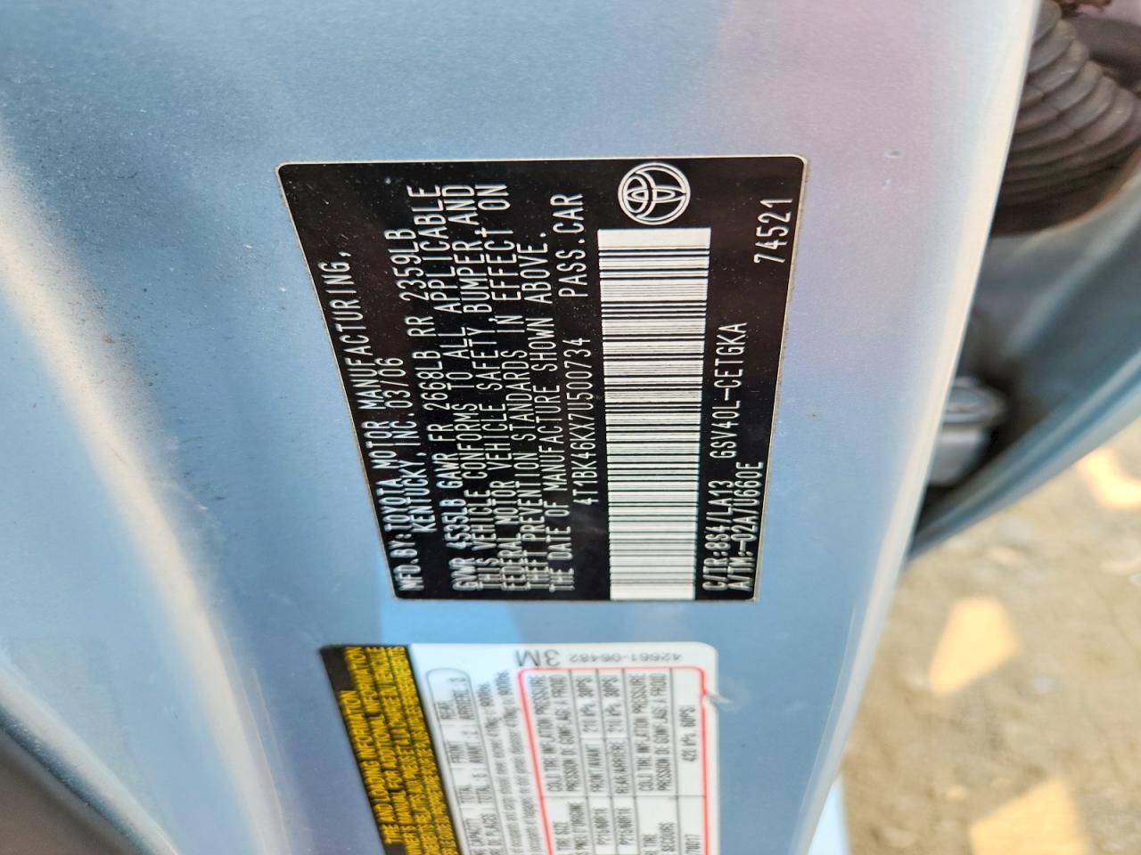 2007 TOYOTA CAMRY