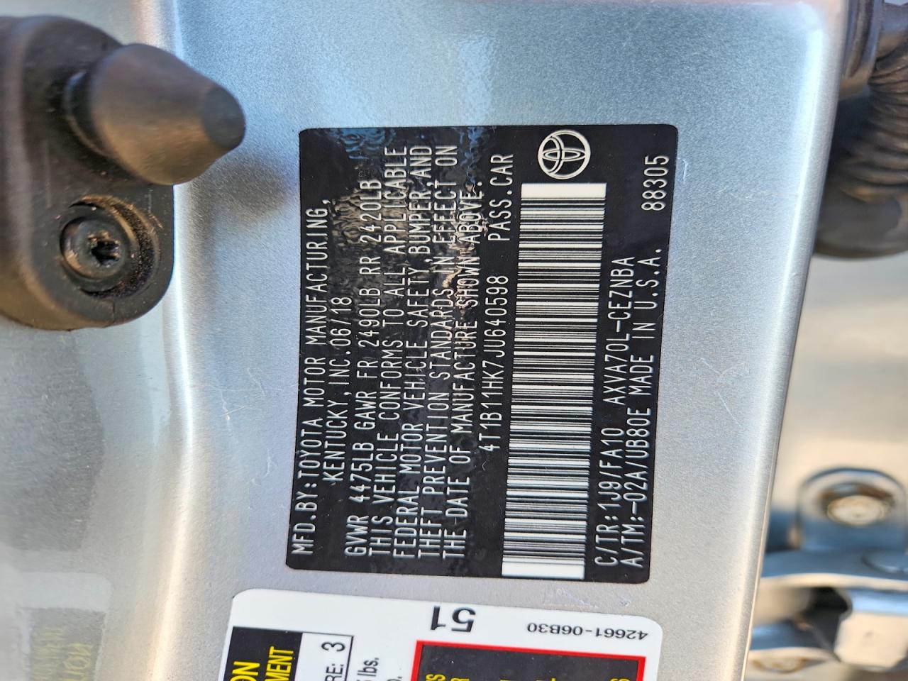 2018 TOYOTA CAMRY