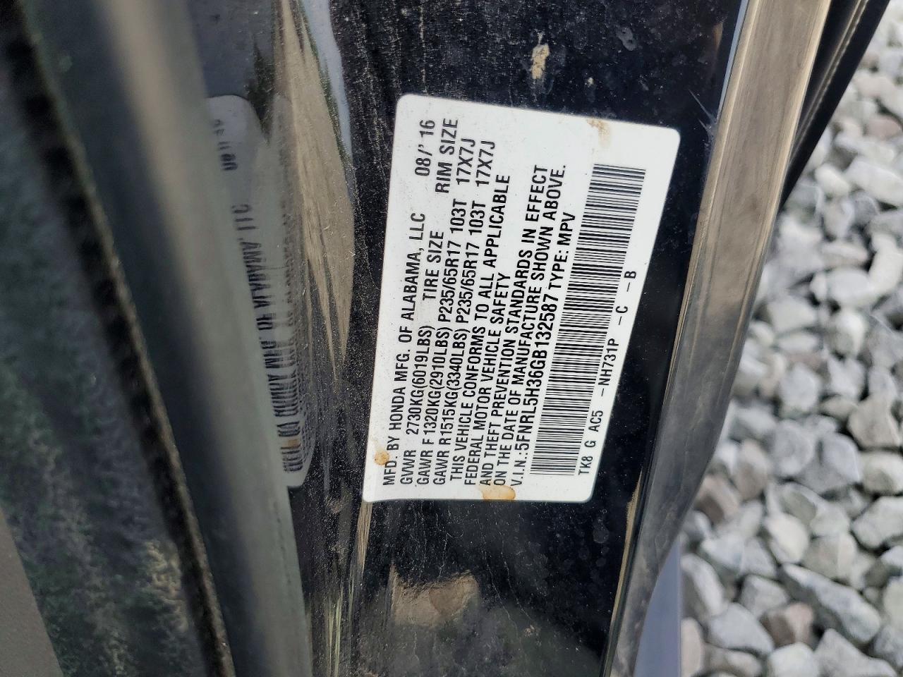 2016 HONDA ODYSSEY