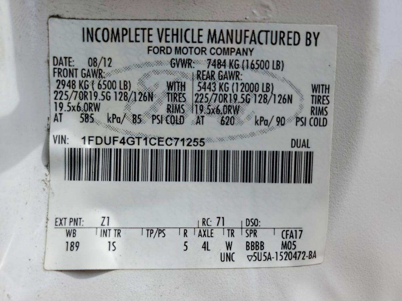 2012 FORD F450
