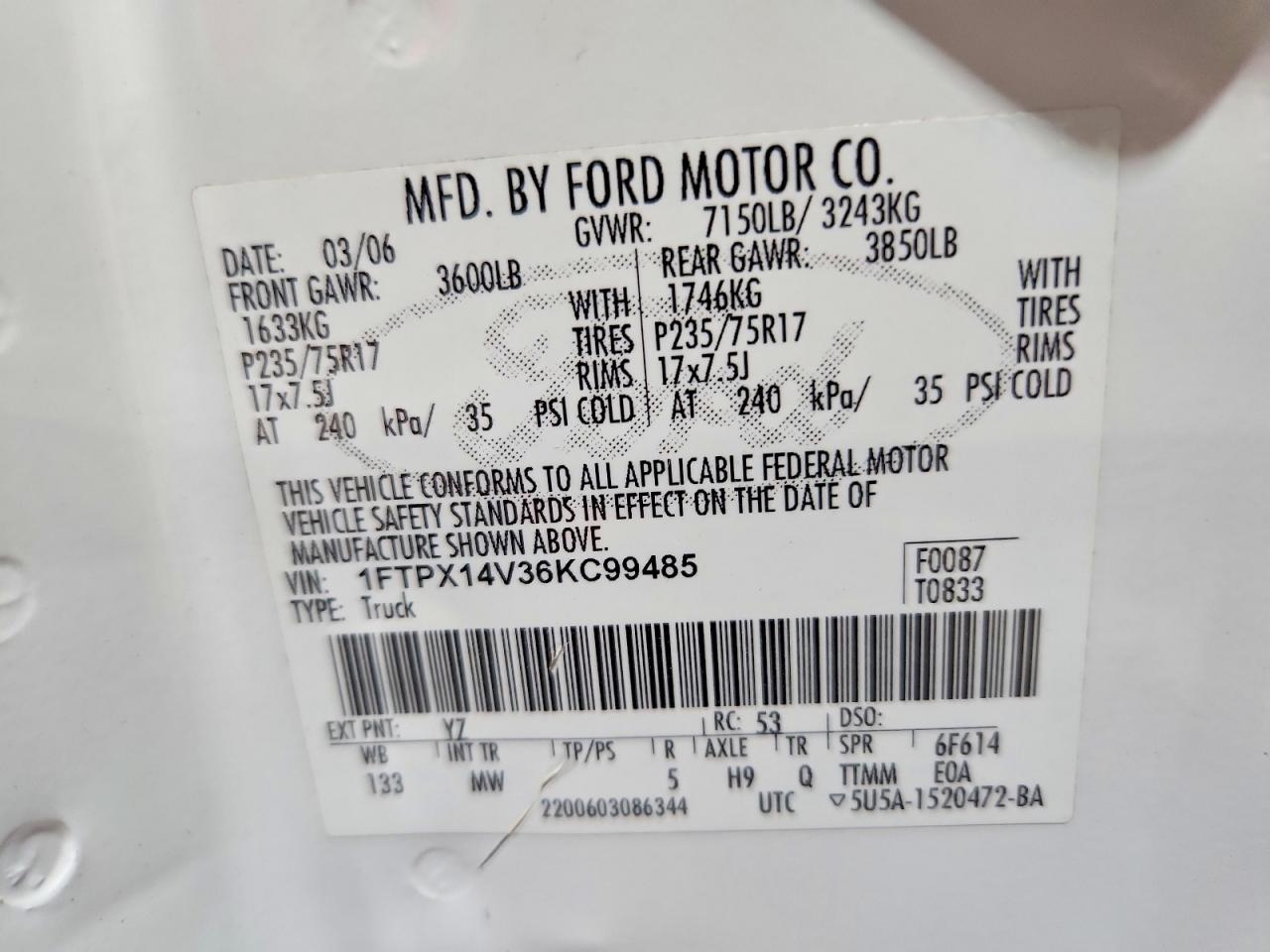 2006 FORD F150