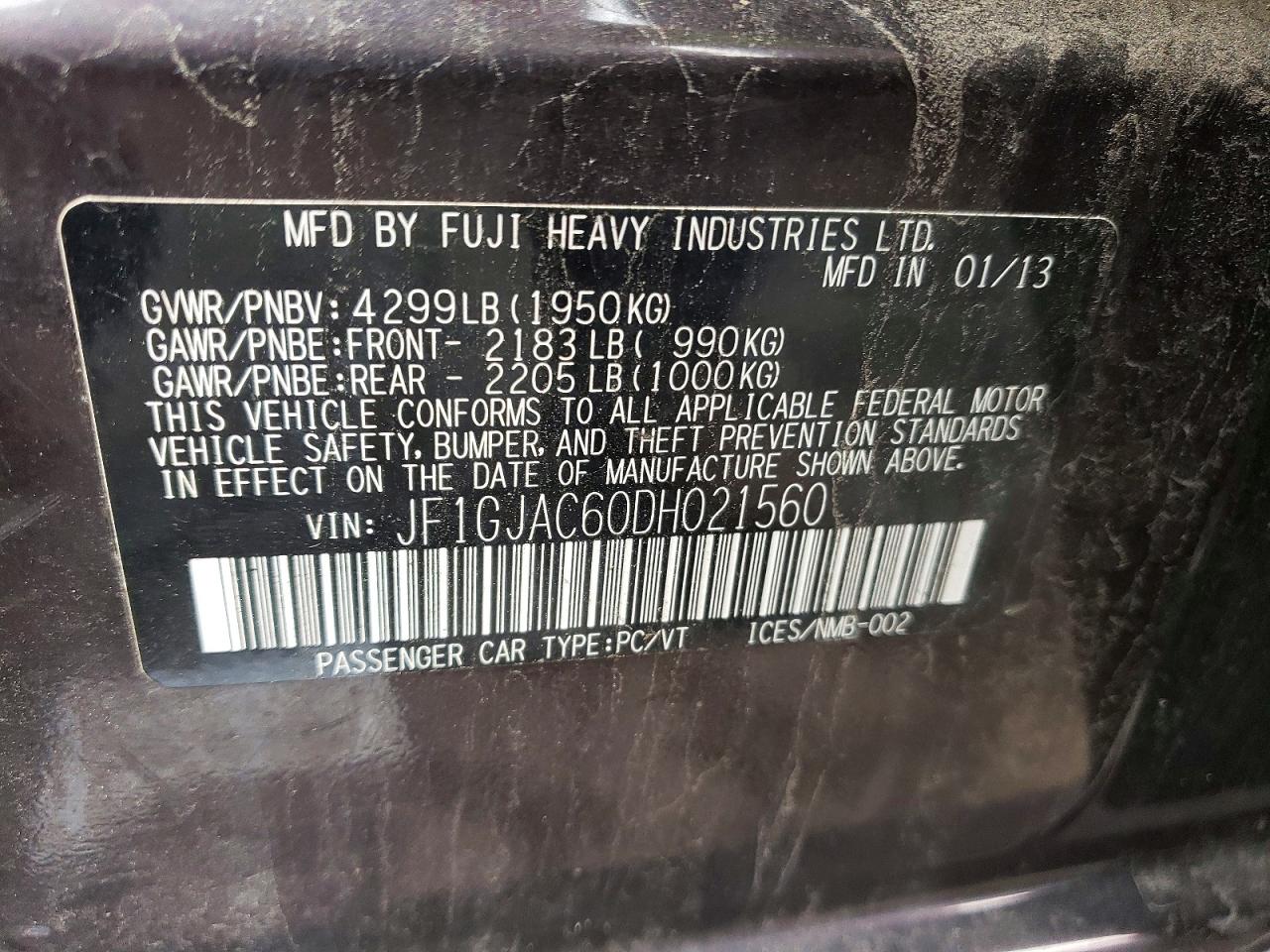 2013 SUBARU IMPREZA