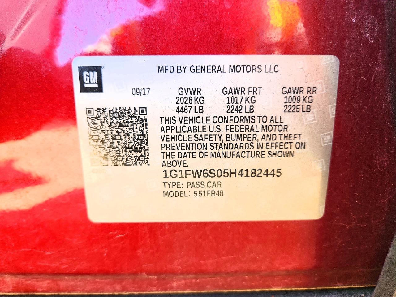 2017 CHEVROLET BOLT