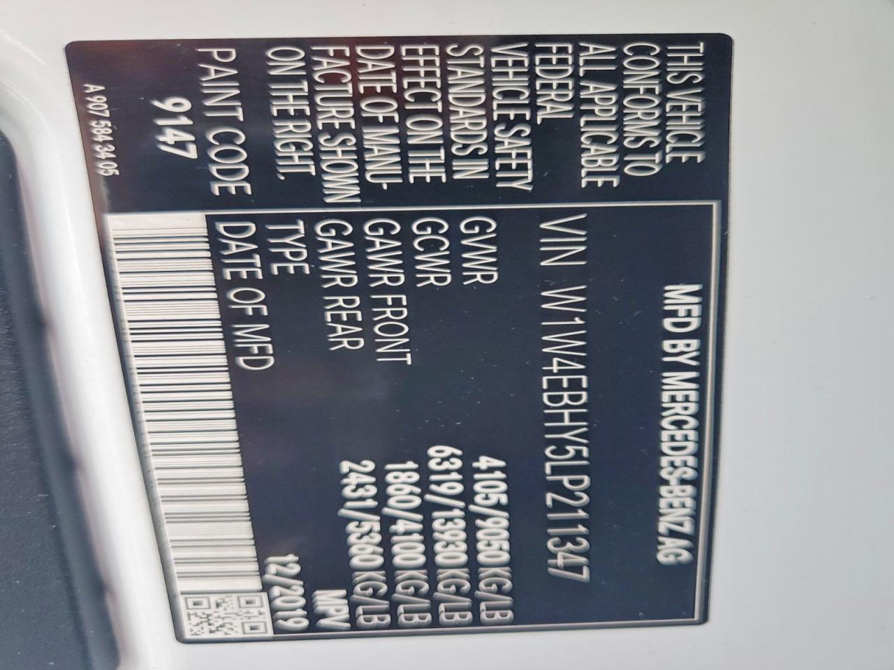 2020 MERCEDES-BENZ SPRINTER