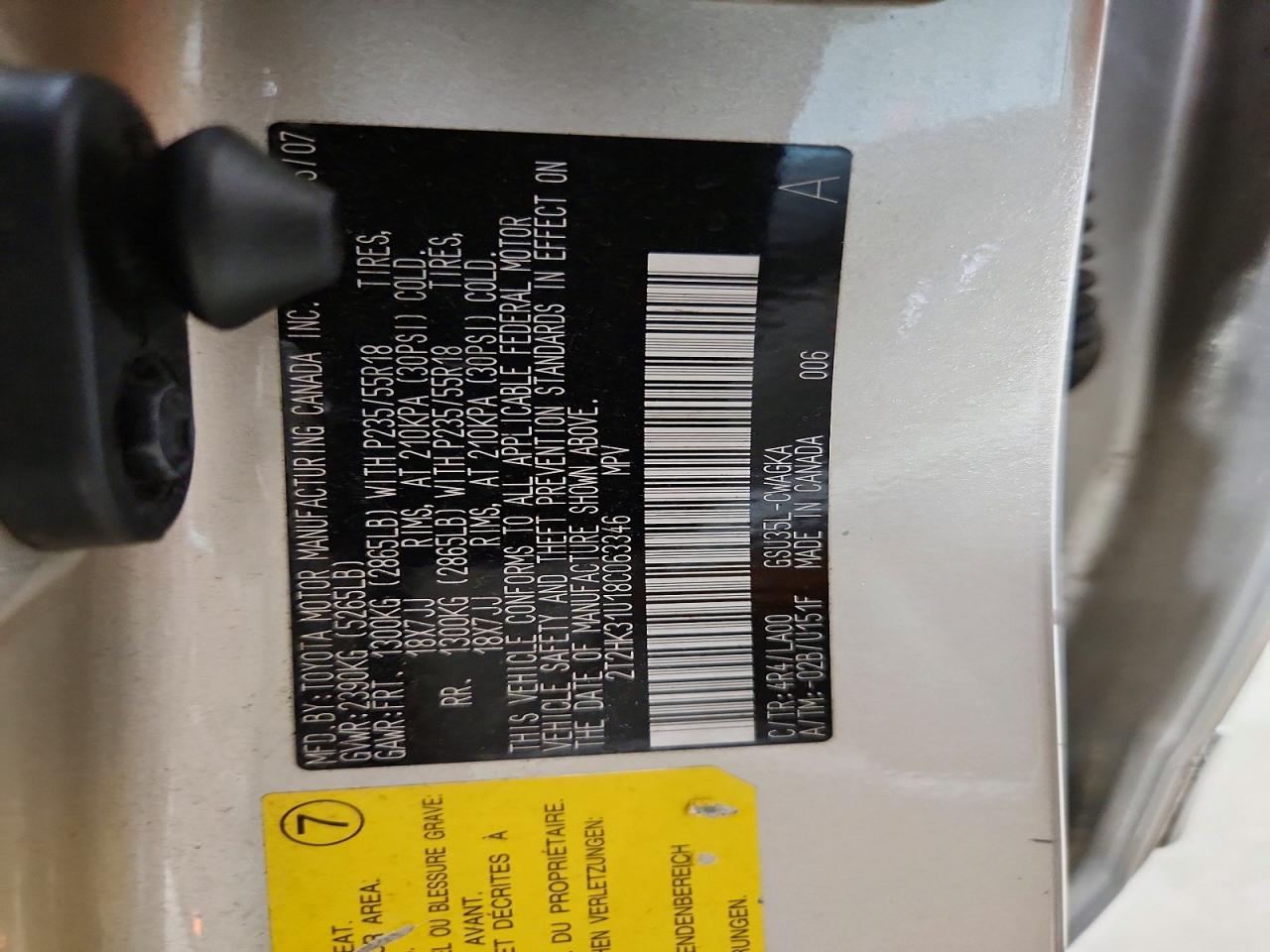 2008 LEXUS RX350