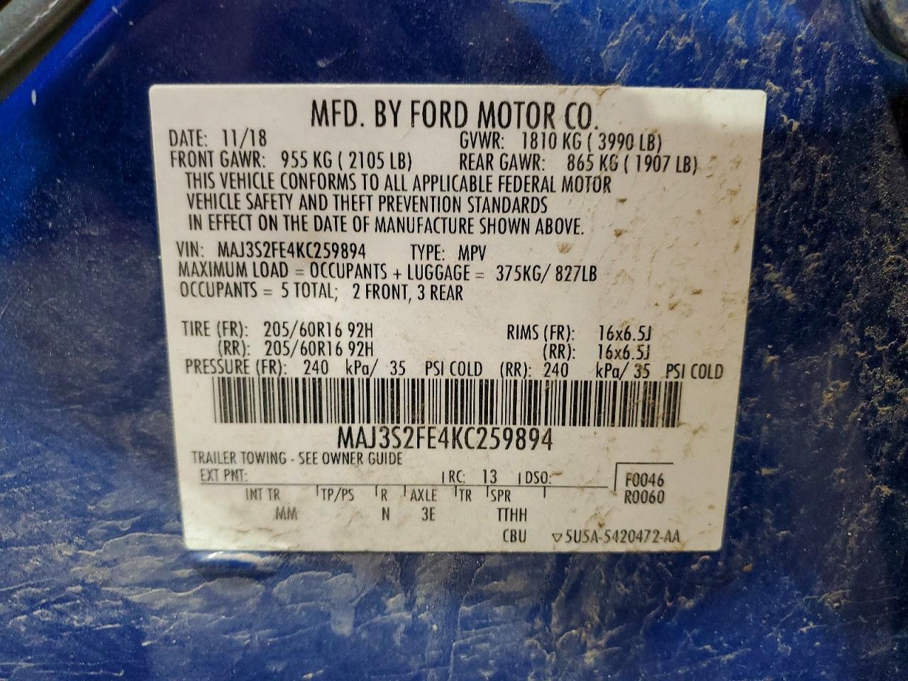 2019 FORD ECOSPORT