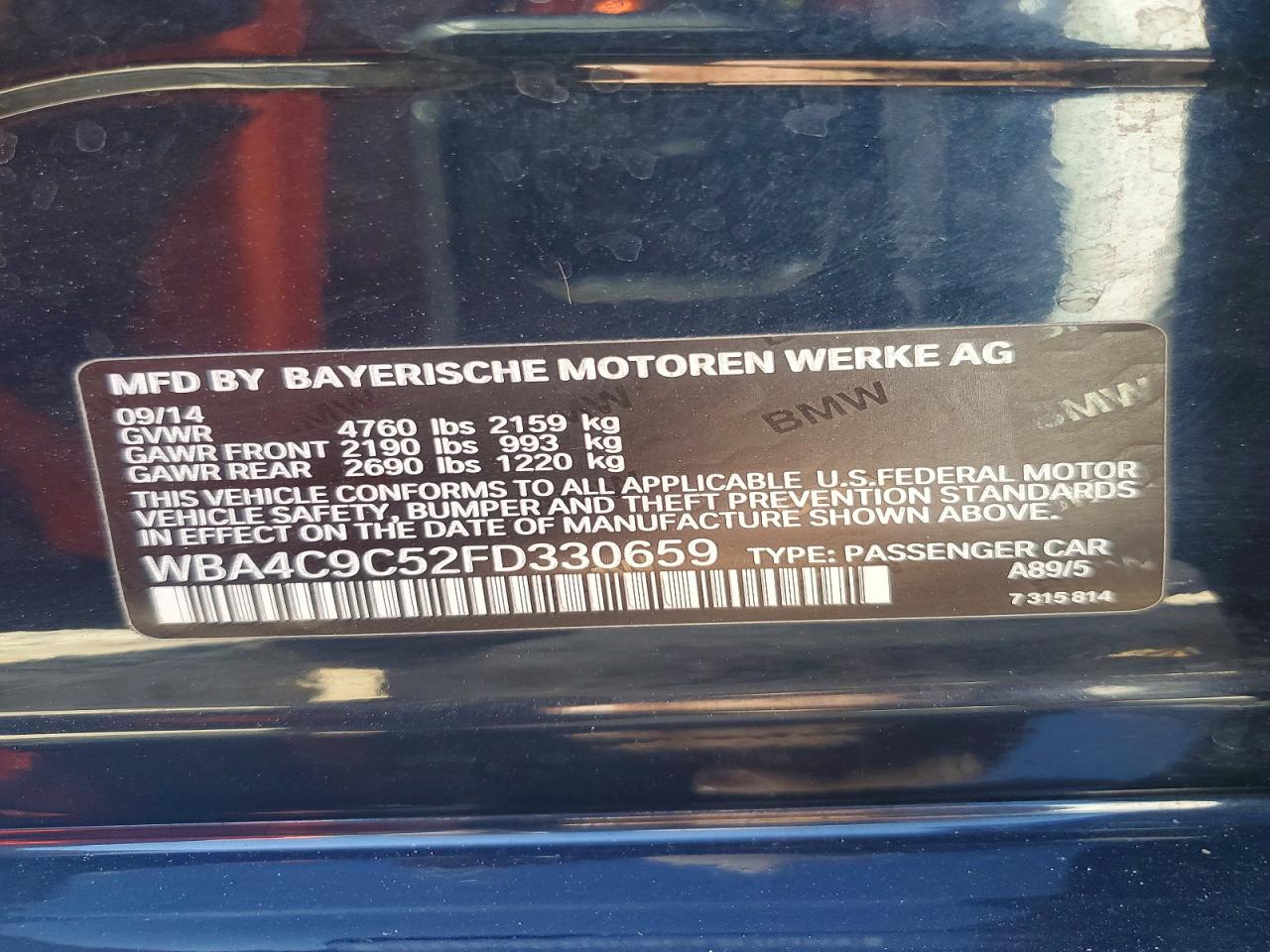 2015 BMW 4 SERIES