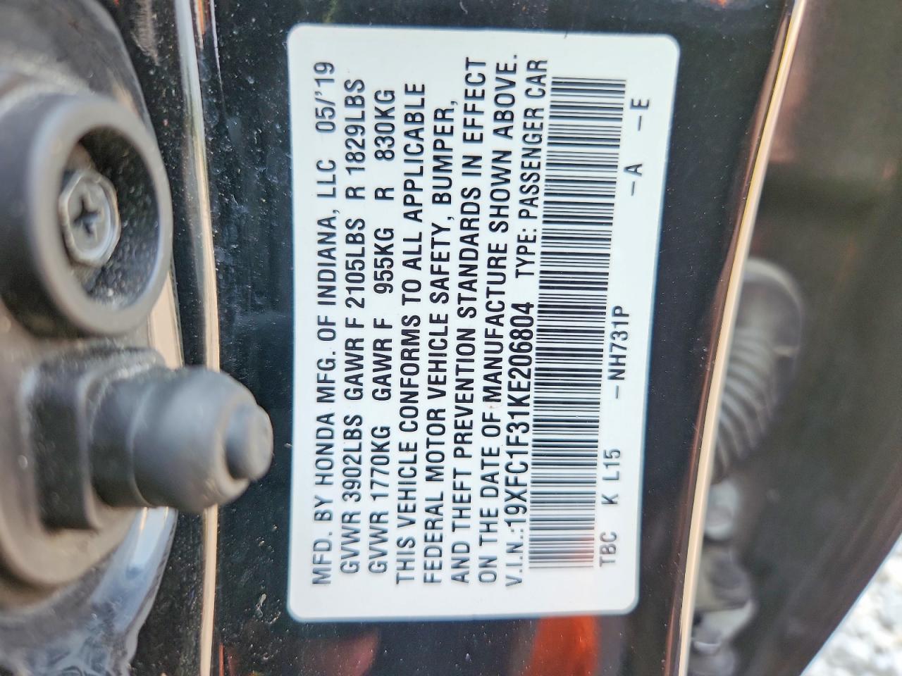 2019 HONDA CIVIC