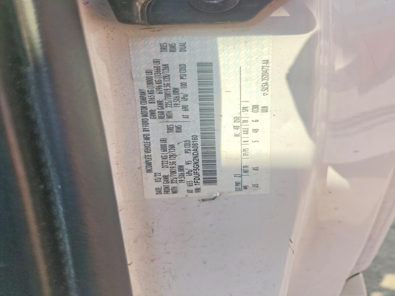 2022 FORD F550